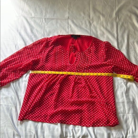 Tommy Hilfiger Red 3/4 Sleeve Blouse with Peter Pan Collar - Picture 1 of 6